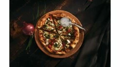 Napoleon Pro Pizza Cutting Wheel - 55217 -THE BBQ SHOP Original20JPG 55217 Premium Pizza Wheel In Use Pizza 1000x563 1