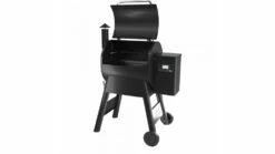 Traeger - Pro D2 575 Pellet BBQ - Free Cover & Folding Front Shelf -THE BBQ SHOP P57520Blck LidOpen 1000x563 1