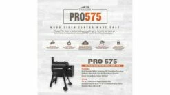 Traeger - Pro D2 575 Pellet BBQ - Free Cover & Folding Front Shelf -THE BBQ SHOP Pro575 capture 1000x563 1