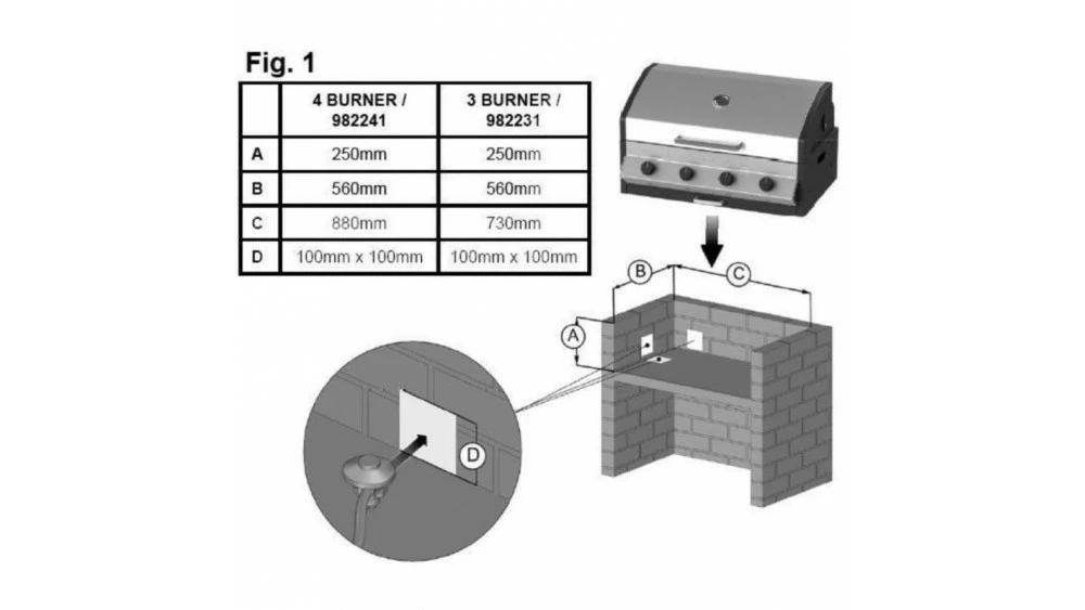 Cadac Meridian 3 Burner Built In Gas BBQ 6 Cadac Meridian 3 Burner Built In Gas BBQ - Image 4
