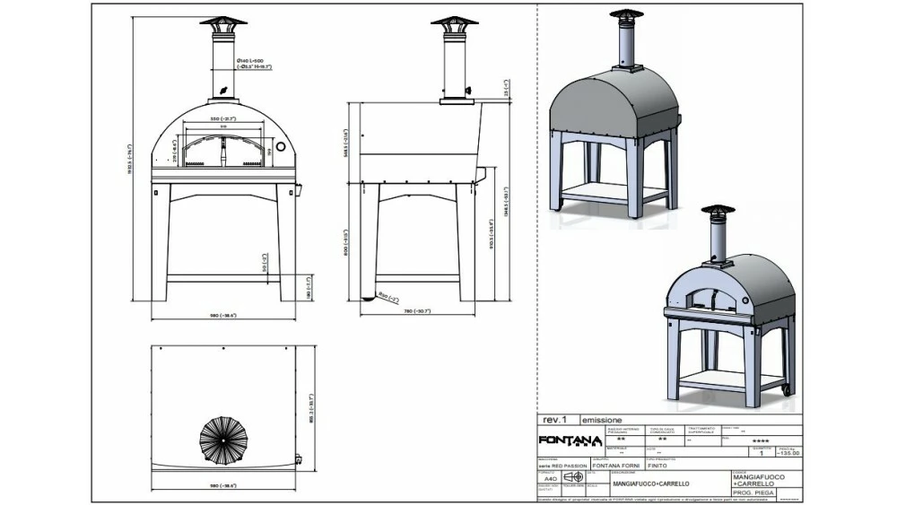 Fontana - Mangiafuoco Wood Pizza Oven With Trolley - Anthracite 4 Fontana - Mangiafuoco Wood Pizza Oven With Trolley - Anthracite - Image 2