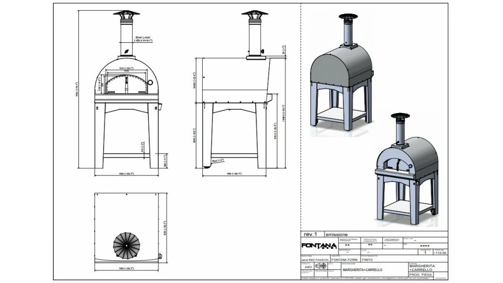Fontana - Margherita Gas Pizza Oven With Trolley - Anthracite 4 Fontana - Margherita Gas Pizza Oven With Trolley - Anthracite - Image 2