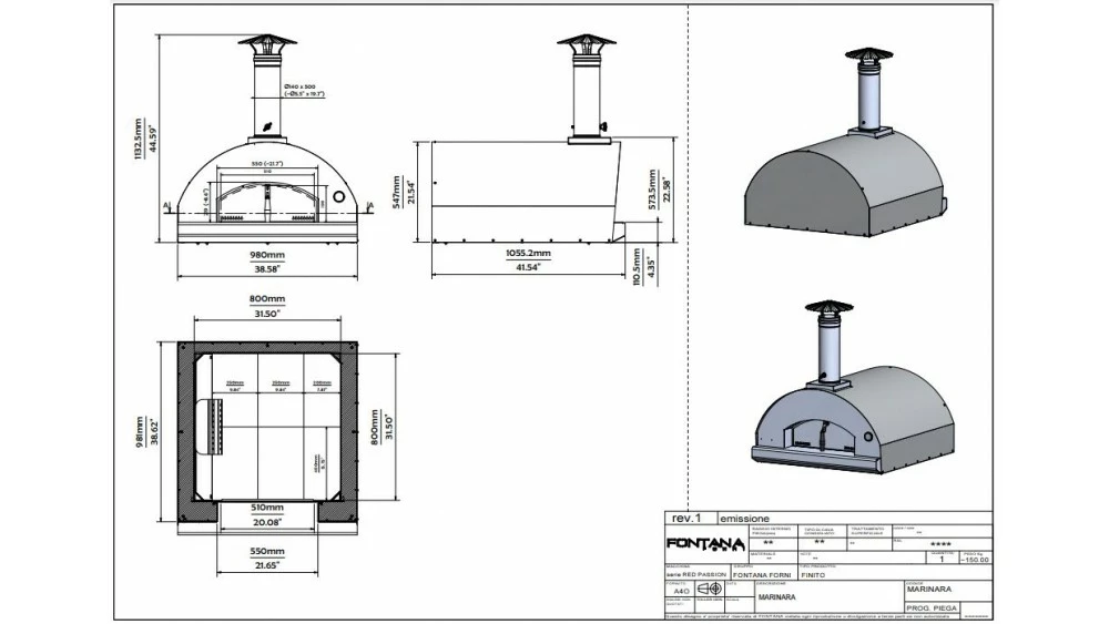 Fontana - Marinara Built In Wood Pizza Oven - Stainless Steel 4 Fontana - Marinara Built In Wood Pizza Oven - Stainless Steel - Image 2
