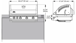 Napoleon Oasis 200 - LEX605 - Island Gas BBQ -THE BBQ SHOP ps Dimensions BILEX605RBI 1 1000x563 1