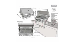Sunstone Sun Series 5 Burner Built In Gas BBQ 12 Sunstone Sun Series 5 Burner Built In Gas BBQ -THE BBQ SHOP sun series 5 burner assembly 1 1000x563 1
